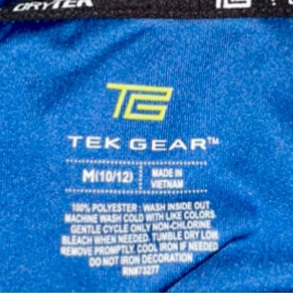🍭 tek gear Blue Activewear Athletic Track Pullover 1/4 Zip Top Size M 10-12 EUC - Picture 6 of 7